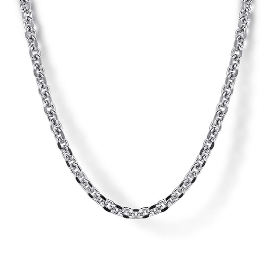 Gabriel - 22 Inch 925 Sterling Silver Solid Men's Link Chain Necklace