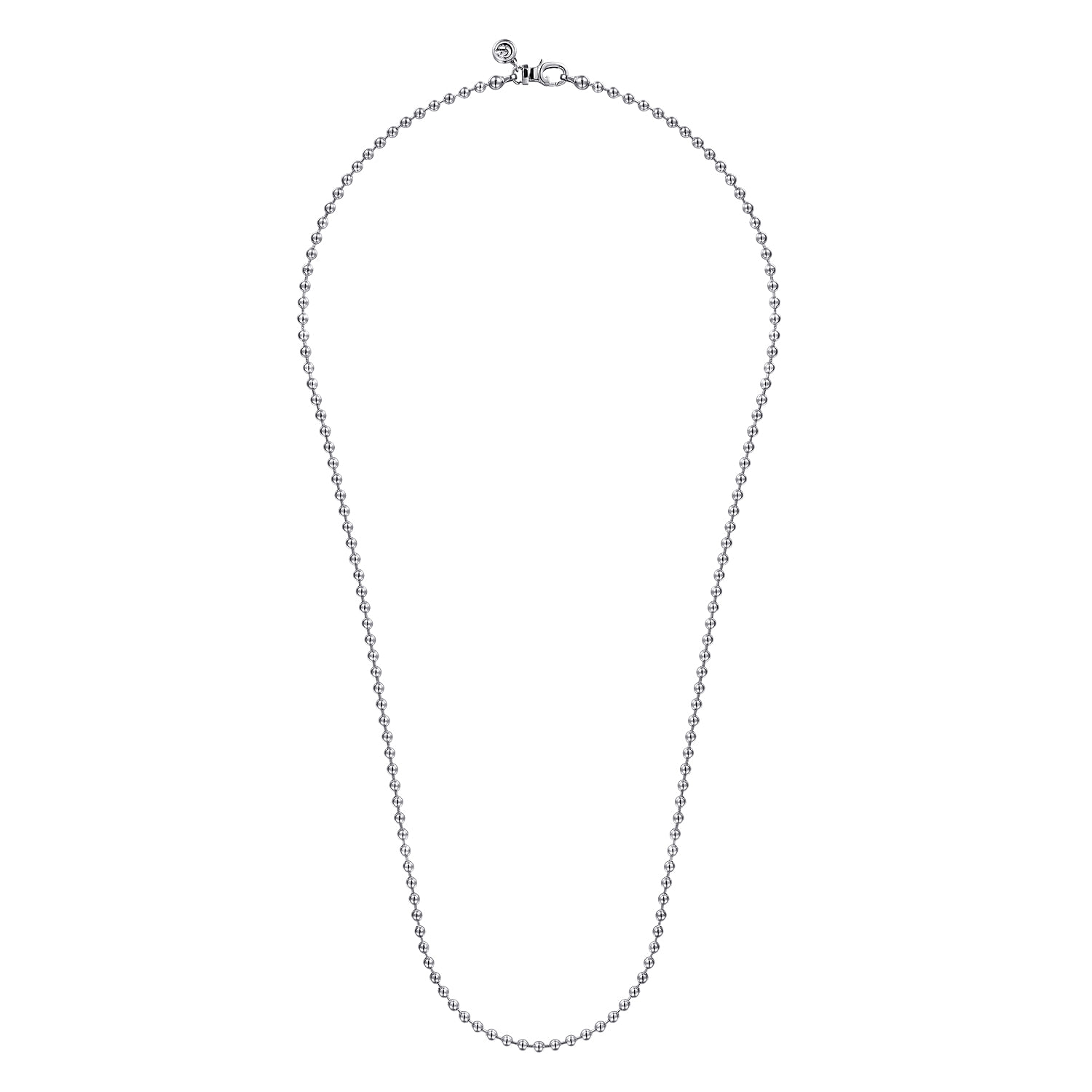 24 Inch 14K White Gold  3mm Ball Chain Necklace