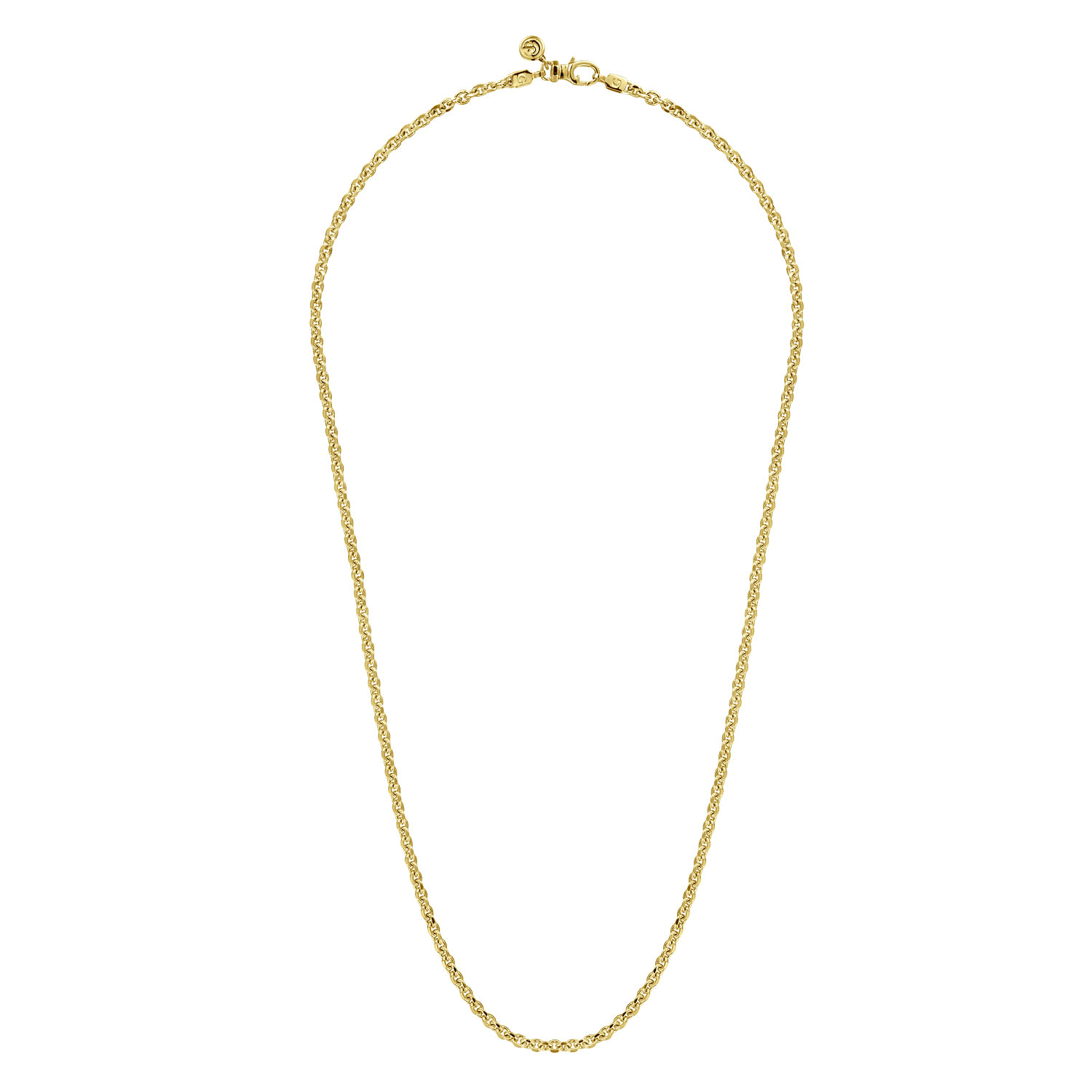 24 Inch 14K Yellow Gold Hollow Men's Link Chain Necklace
