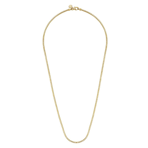 24 Inch 2.5mm 14K Yellow Gold Solid Men's Box Chain Necklace