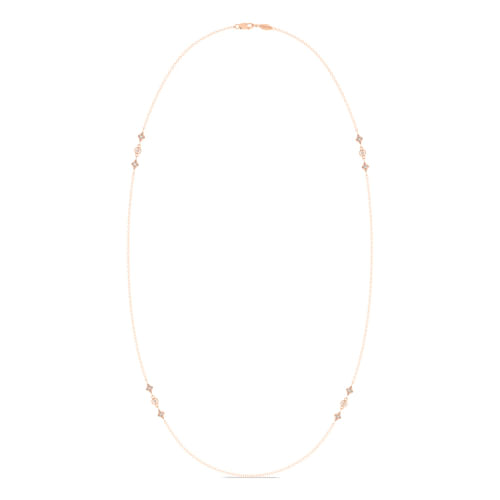 24 inch 14K Rose Gold Diamond Station DBY Necklace