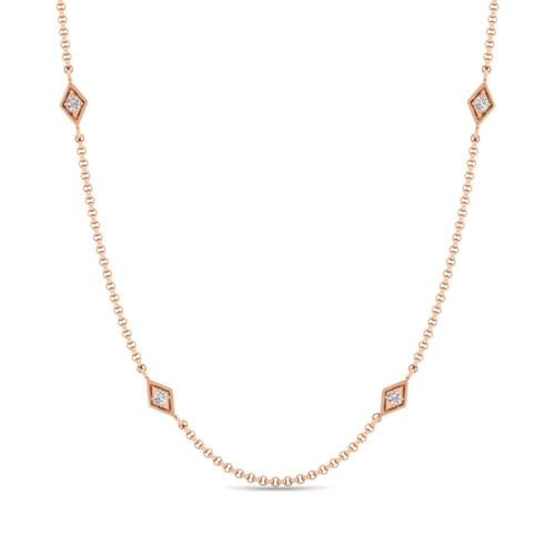 24 inch 14K Rose Gold Diamond Station DBY Necklace