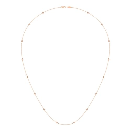 24 inch 14K Rose Gold Diamond Station DBY Necklace