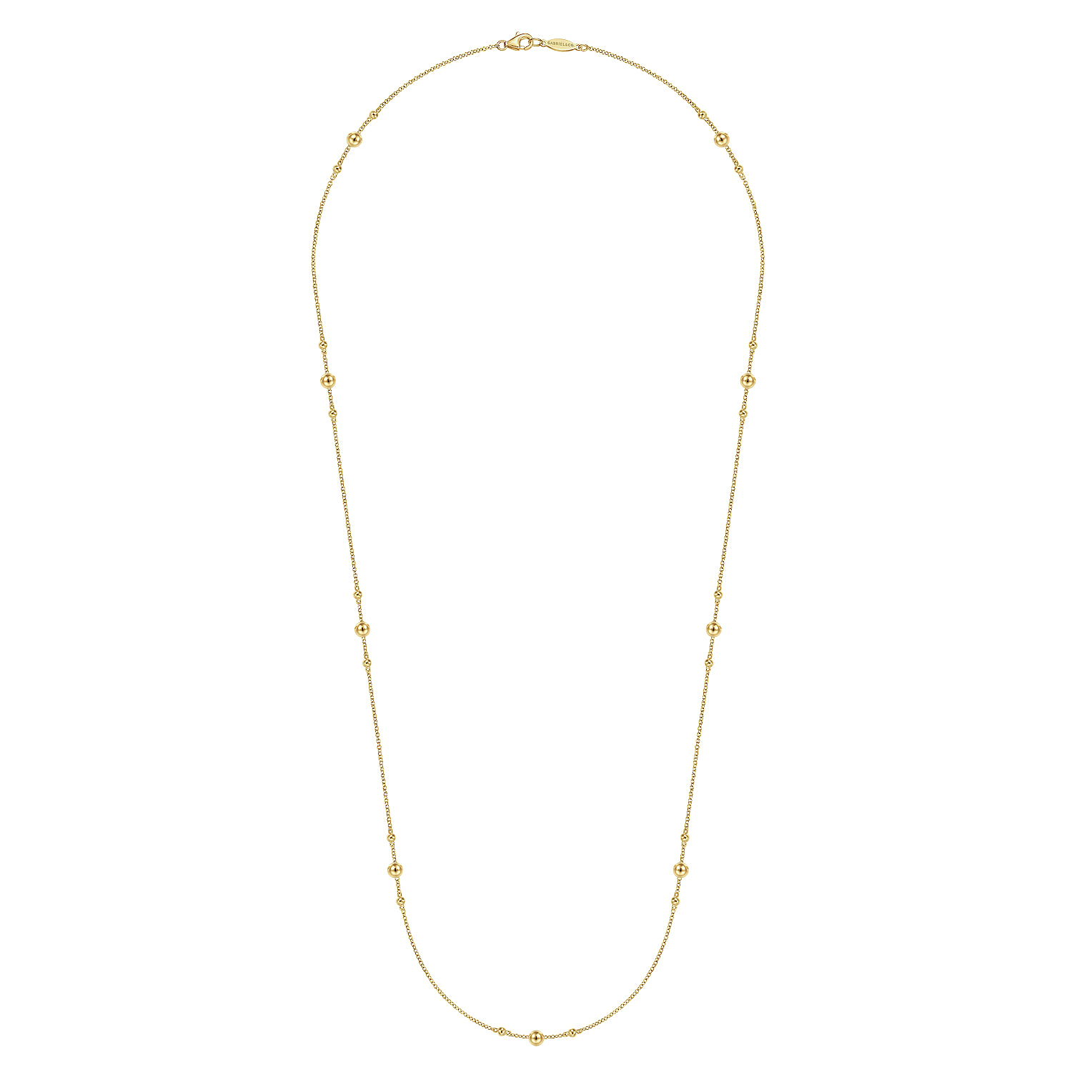 24 inch 14K Yellow Gold Bujukan Bead Station Necklace