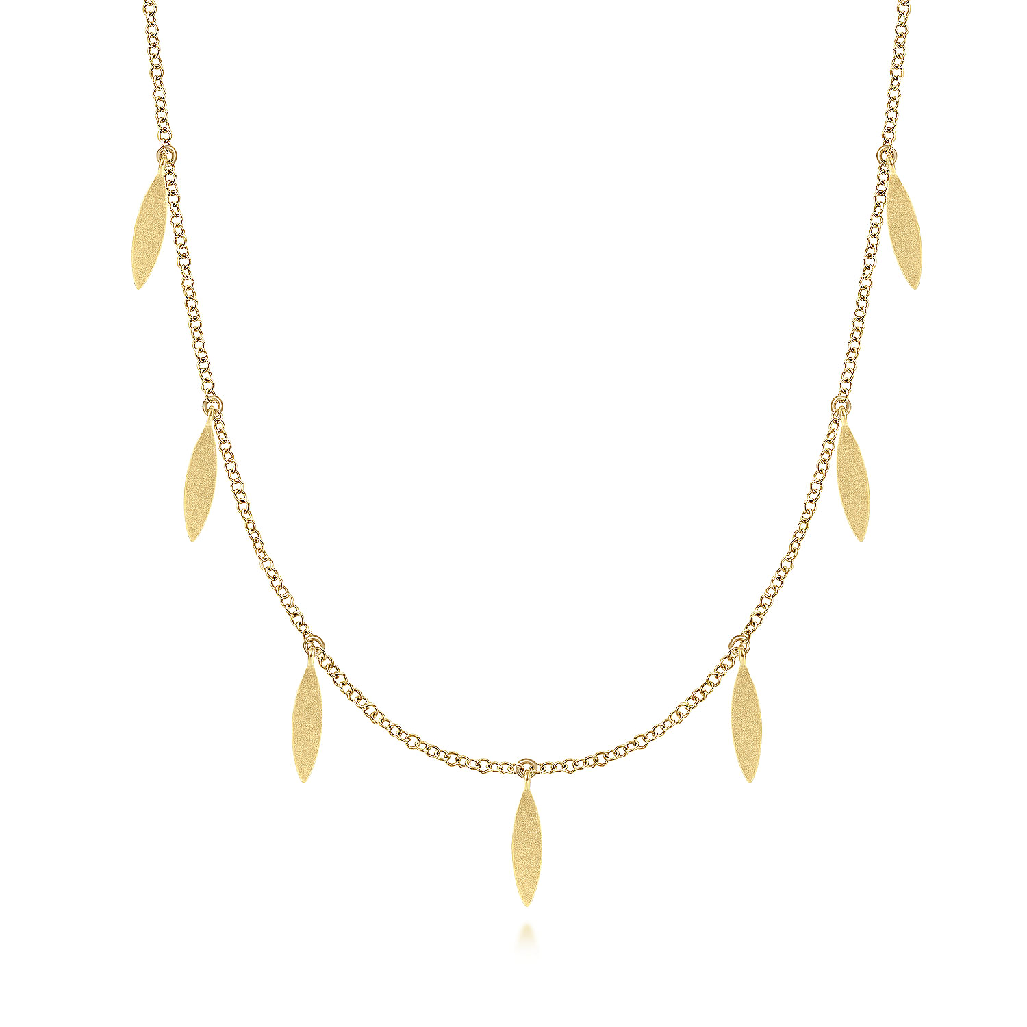 Gabriel - 24 inch 14K Yellow Gold Chain Necklace with Marquise Shaped Drops