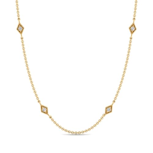 24 inch 14K Yellow Gold Diamond Station DBY Necklace