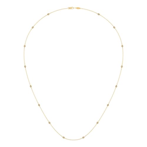 24 inch 14K Yellow Gold Diamond Station DBY Necklace