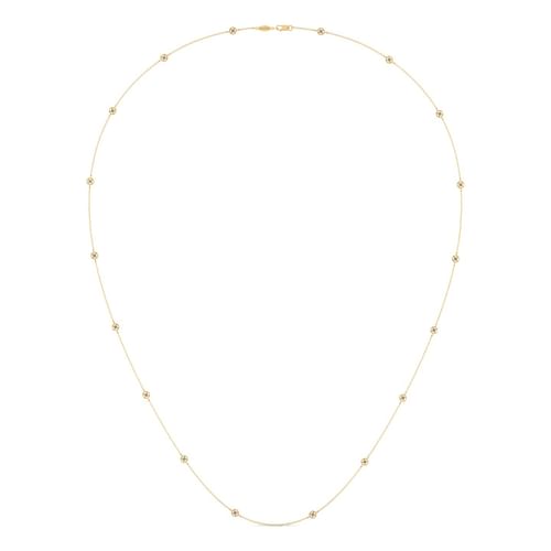 24 inch 14K Yellow Gold Diamond Wheel Station Necklace
