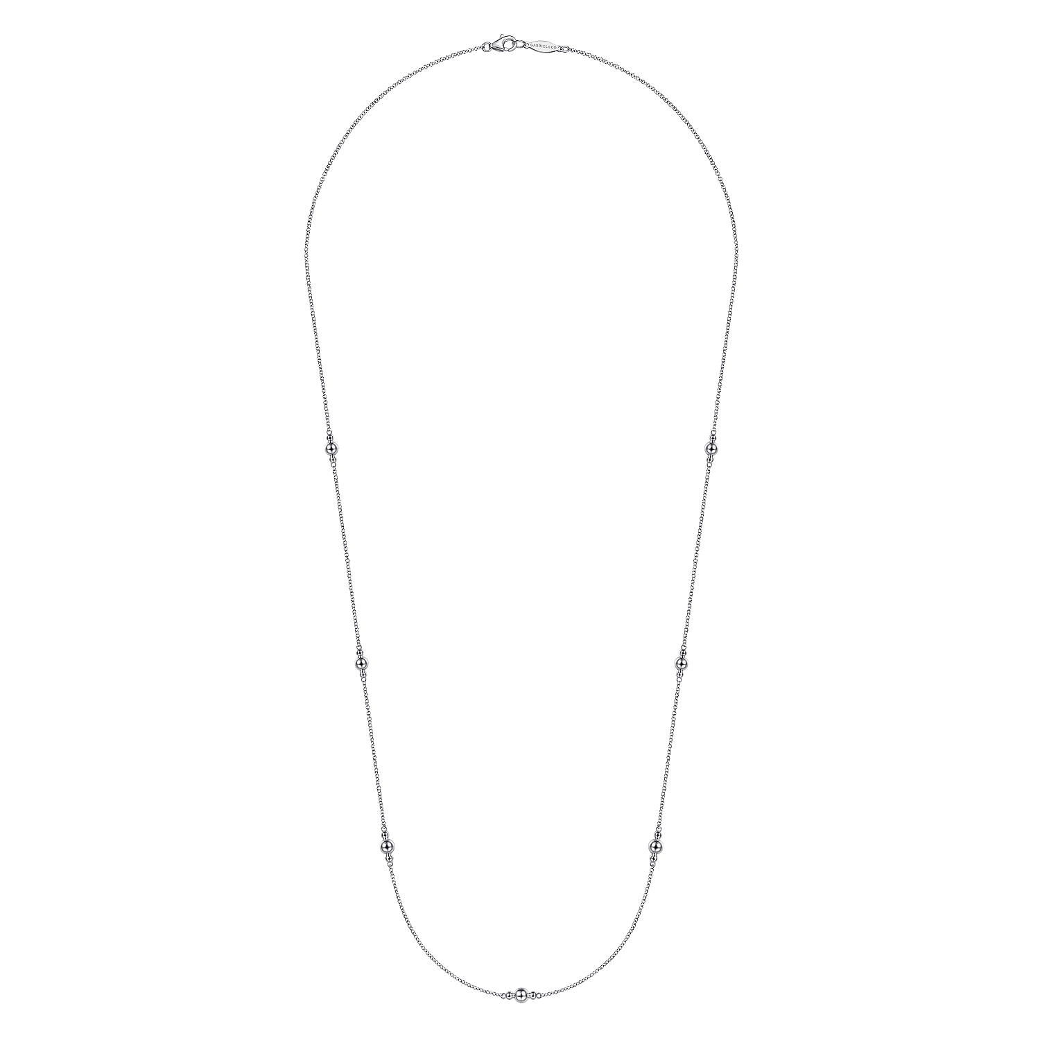 24 inch 925 Sterling Silver Beaded Necklace