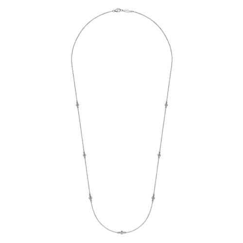 24 inch 925 Sterling Silver Beaded Necklace