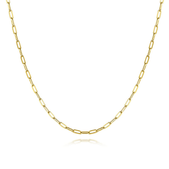 Gabriel - 26 inch 14K Yellow Gold Hollow Paper Clip Necklace