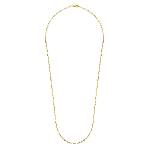 26 inch 14K Yellow Gold Hollow Paper Clip Necklace