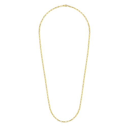26 inch 14K Yellow Gold Hollow Paper Clip Necklace