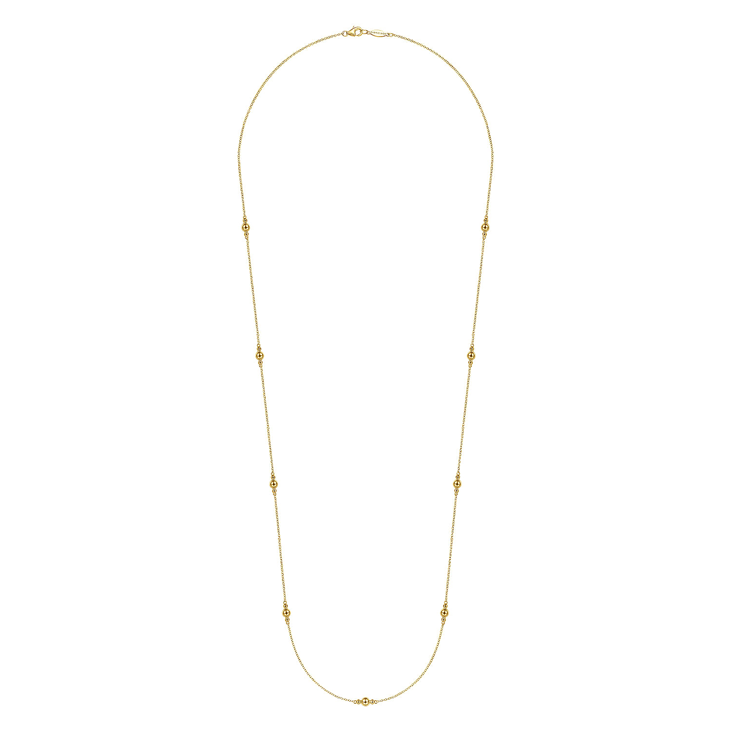 28 inch 14K Yellow Gold Bujukan Bead Station Necklace