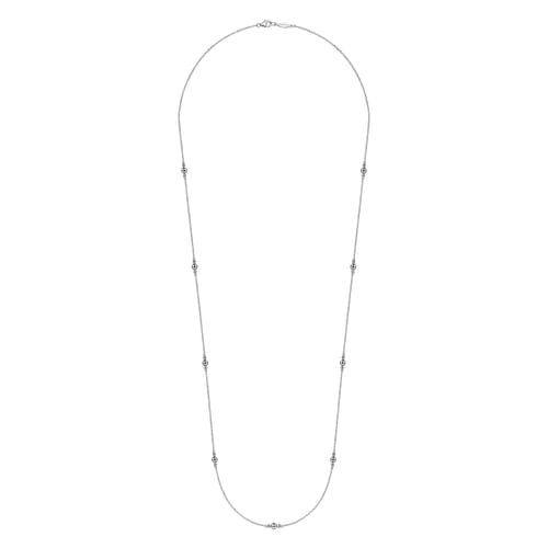 28 inch 925 Sterling Silver Beaded Necklace