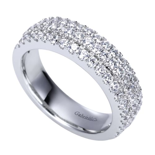 3 Row Platinum Micro Pavé Diamond Anniversary Band