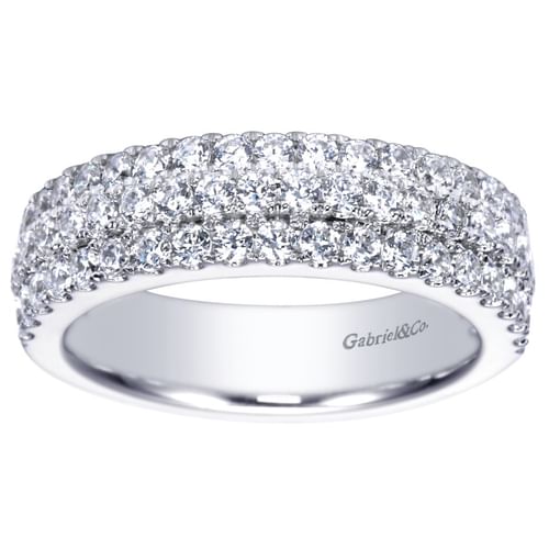 3 Row Platinum Micro Pavé Diamond Anniversary Band