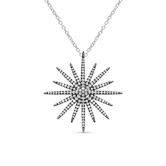 Gabriel - 30 inch Silver Shadow Play Diamond Necklace