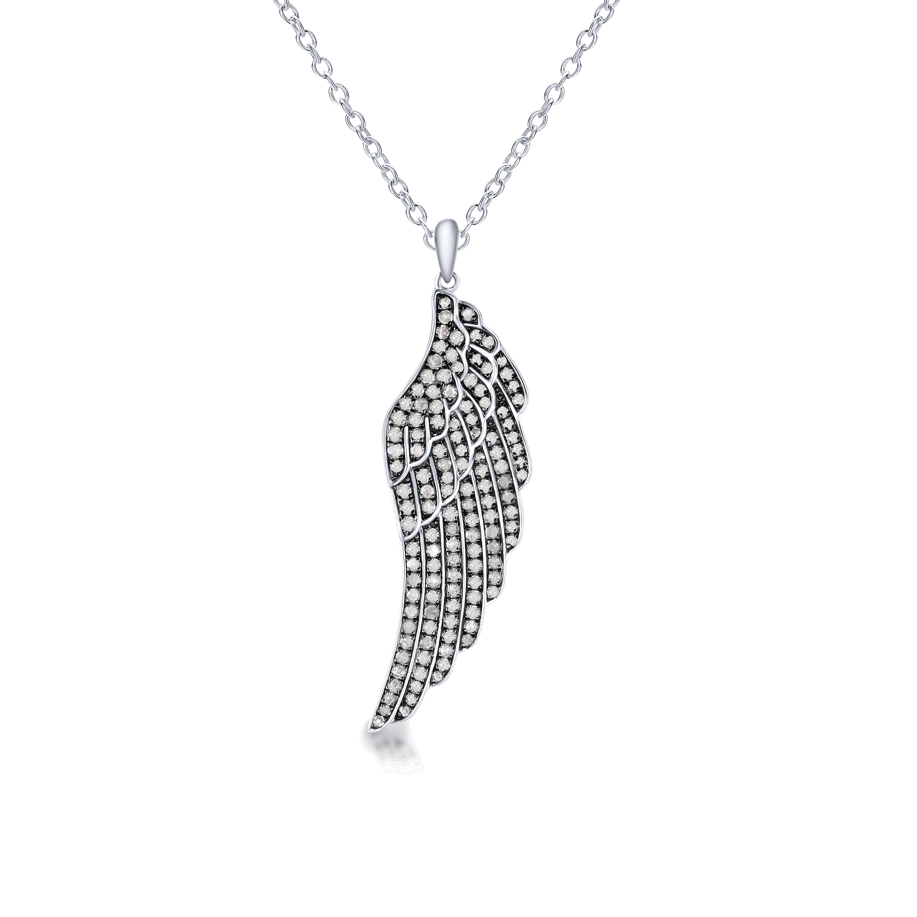 30 inch Silver Shadow Play Diamond Necklace