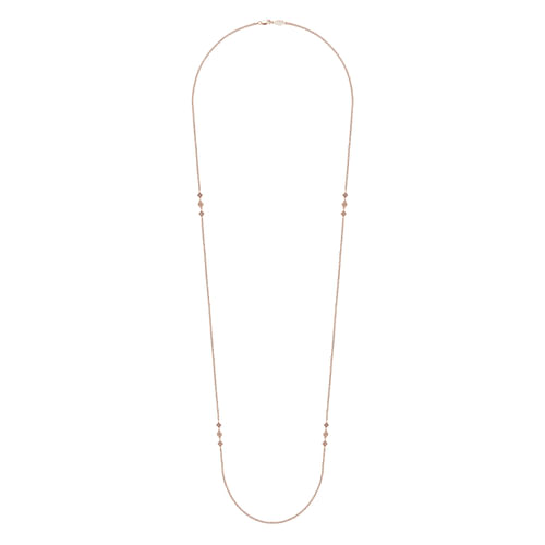 32 inch 14K Rose Gold Diamond Station DBY Necklace