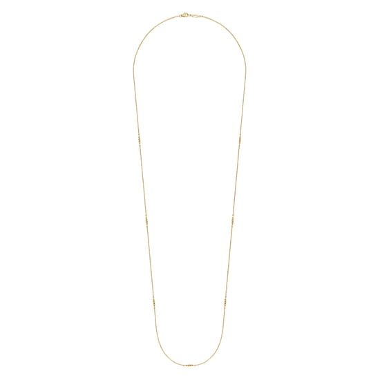 32 inch 14K Yellow Gold Chain Necklace with Twisted Tube Stations angle 2