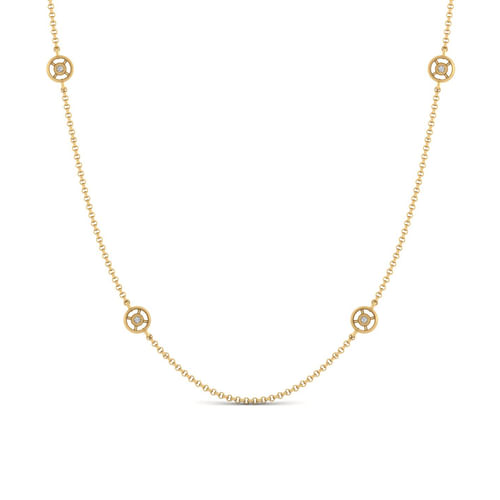 32 inch 14K Yellow Gold Diamond Station DBY Necklace
