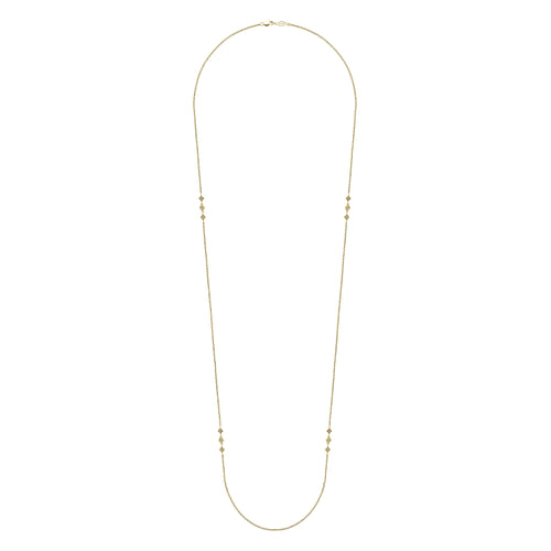 32 inch 14K Yellow Gold Geometric Shapes Diamond Station Necklace