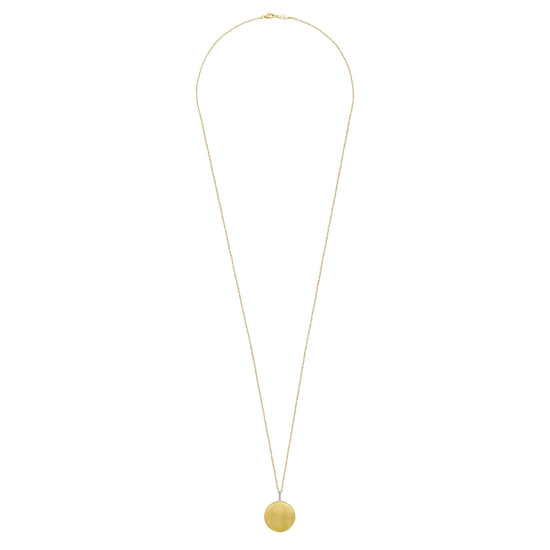 32 inch 14K Yellow Gold Round Pendant Necklace with Diamond Bale angle 3