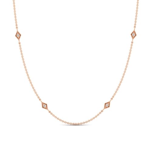 36 inch 14K Rose Gold Diamond Station DBY Necklace