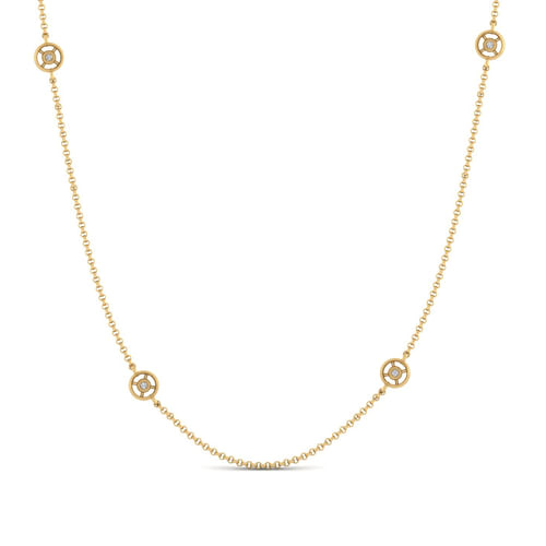 36 inch 14K Yellow Gold Diamond Station DBY Necklace