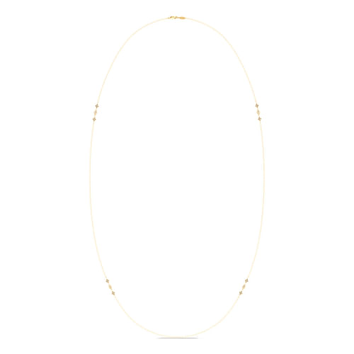 36 inch 14K Yellow Gold Geometric Shapes Diamond Station Necklace