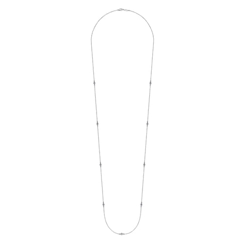 36 inch 925 Sterling Silver Beaded Necklace