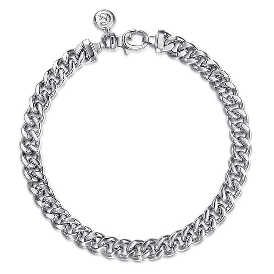 Gabriel - 6mm 925 Sterling Silver Solid Mens Link Chain with Diamond Cut Bracelet