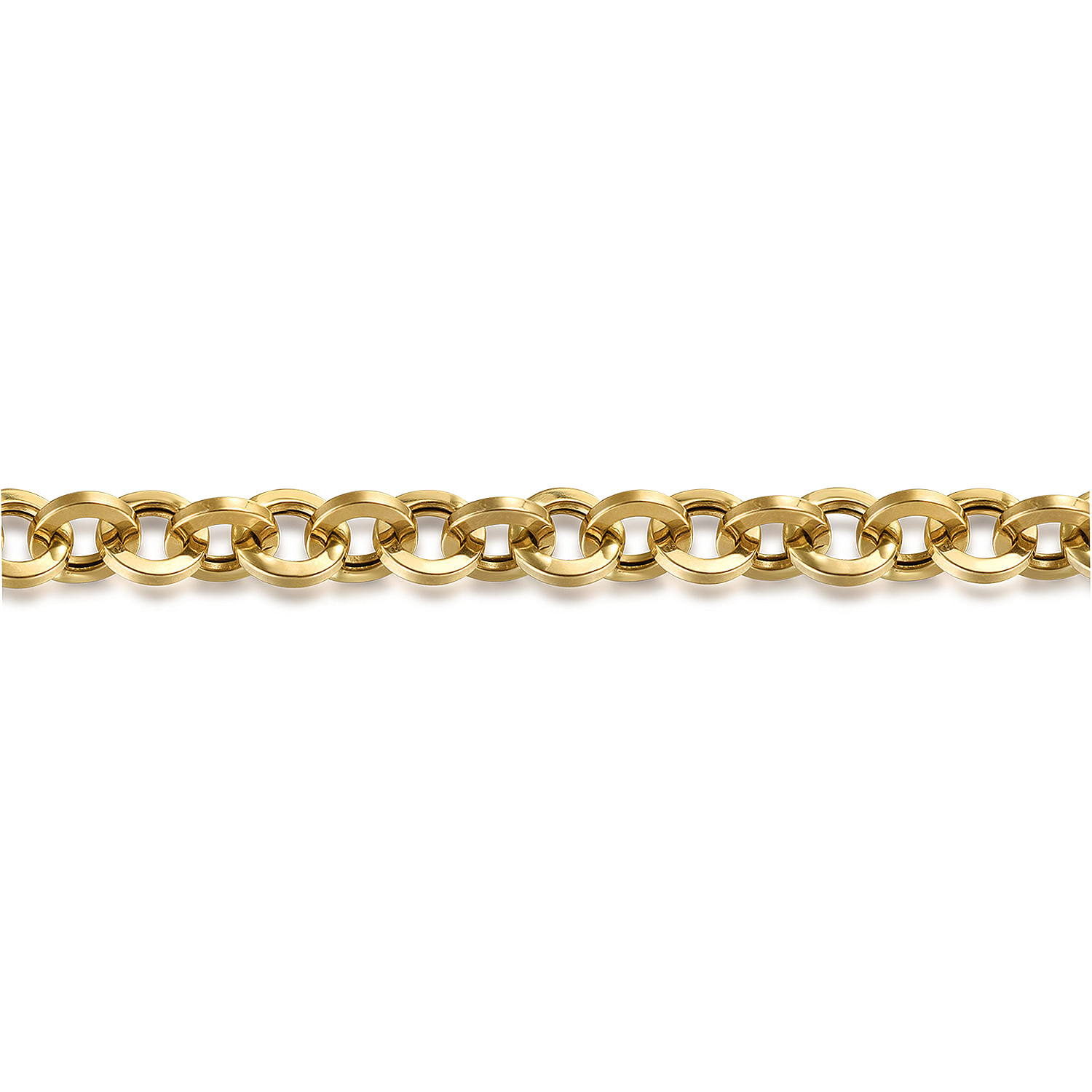 8 Inch 14K Yellow Gold Hollow Link Chain Bracelet