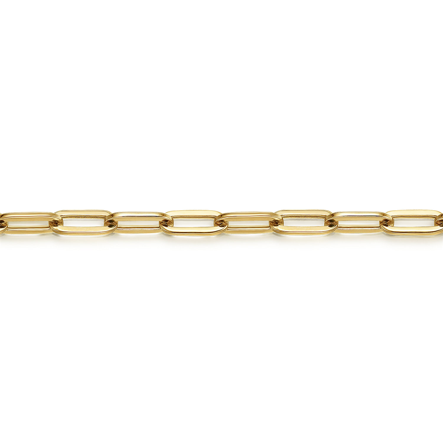 8 inch 14K Yellow Gold Hollow Paperclip Chain Bracelet