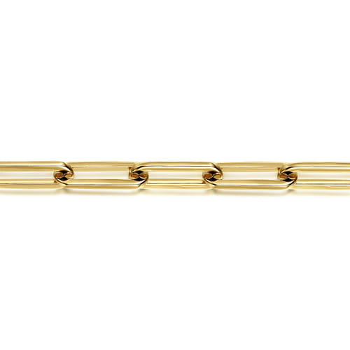 8 inch 14K Yellow Gold Hollow Paperclip Chain Bracelet 8 inch 14K Yellow Gold Hollow Paperclip Chain Bracelet
