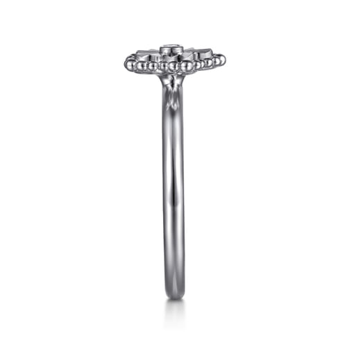925 Serling Silver Diamond Bujukan Frame Flower Diamond Cut Ladies Ring 925 Serling Silver Diamond Bujukan Frame Flower Diamond Cut Ladies Ring