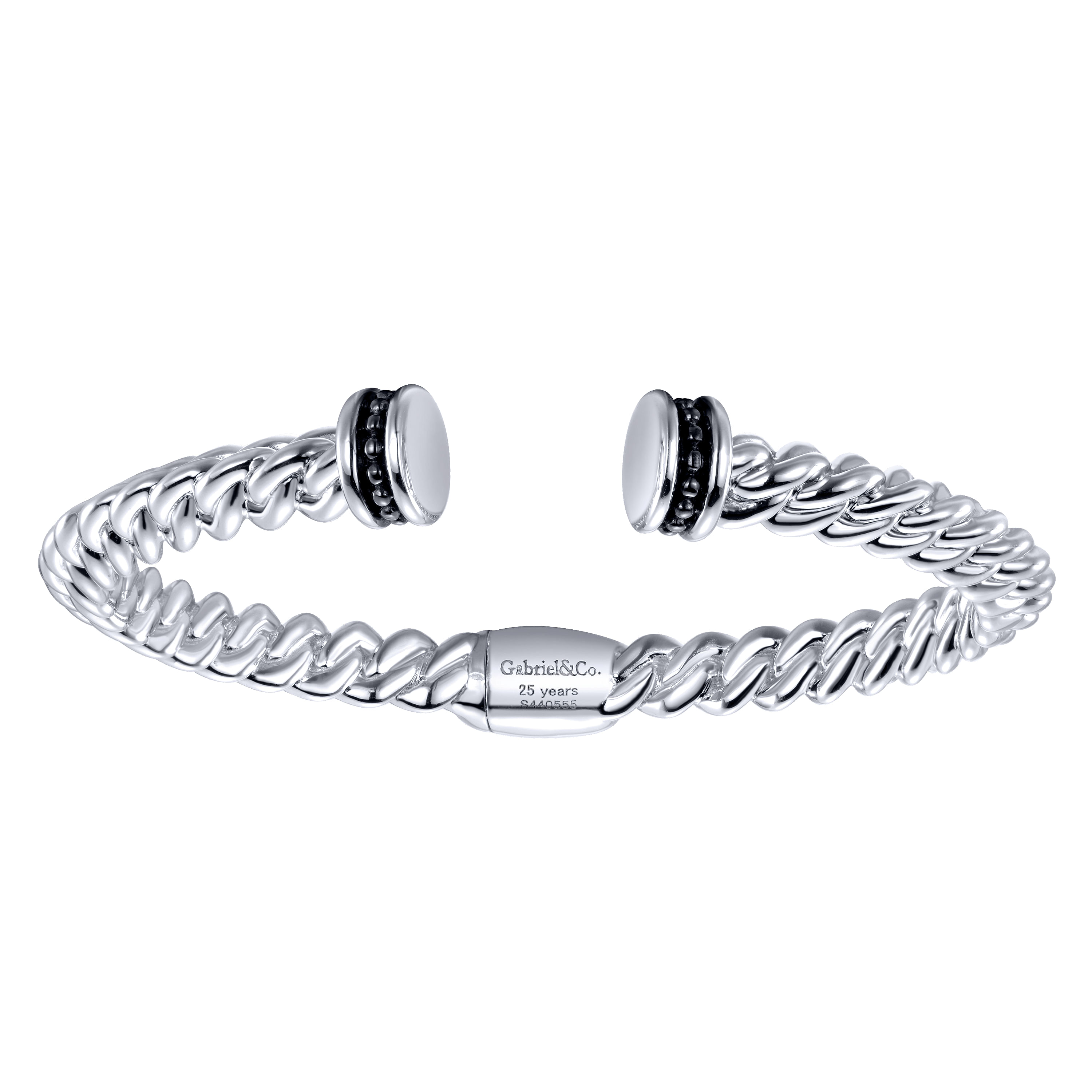925 Silver & Stainless Steel JJ Bangle