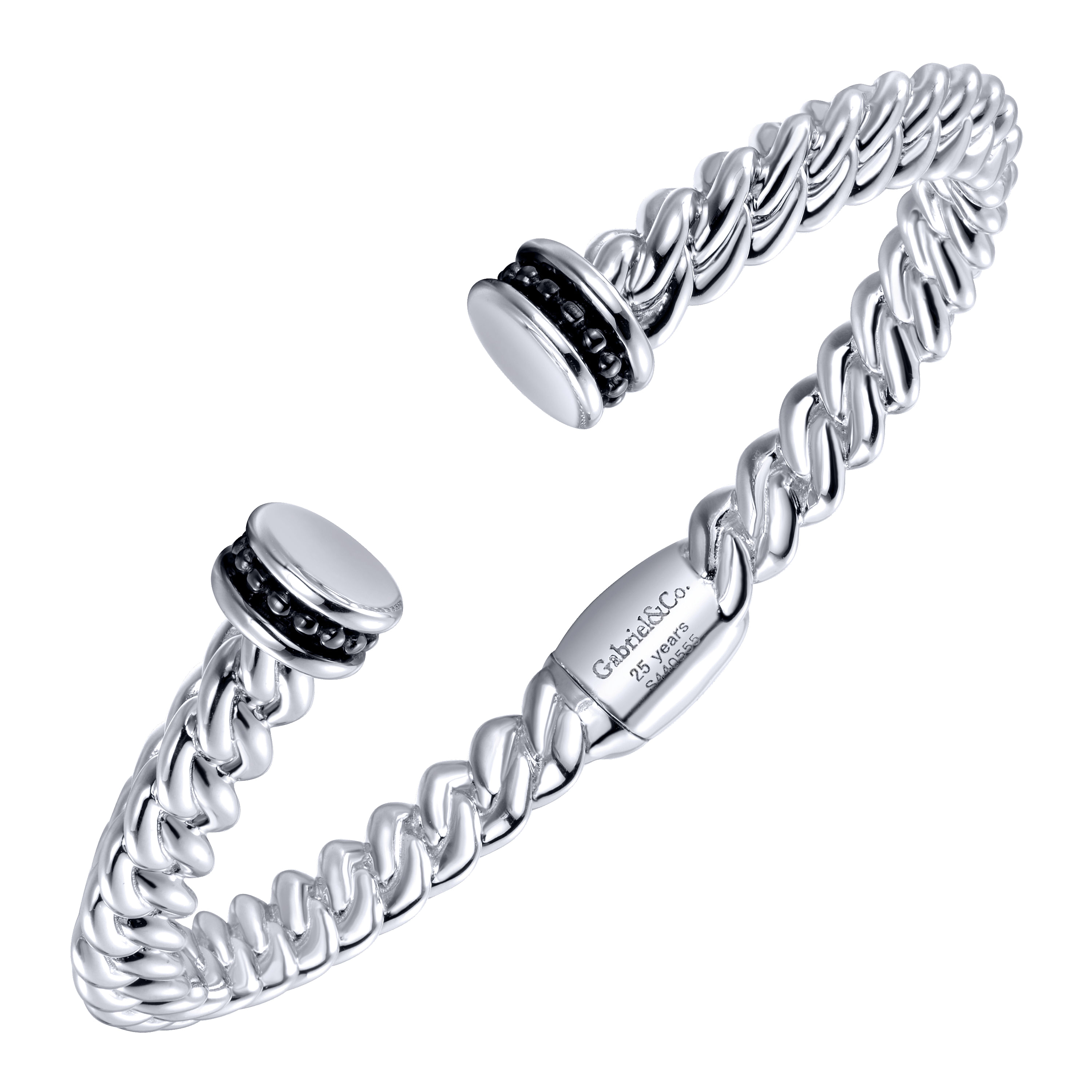 925 Silver & Stainless Steel JJ Bangle
