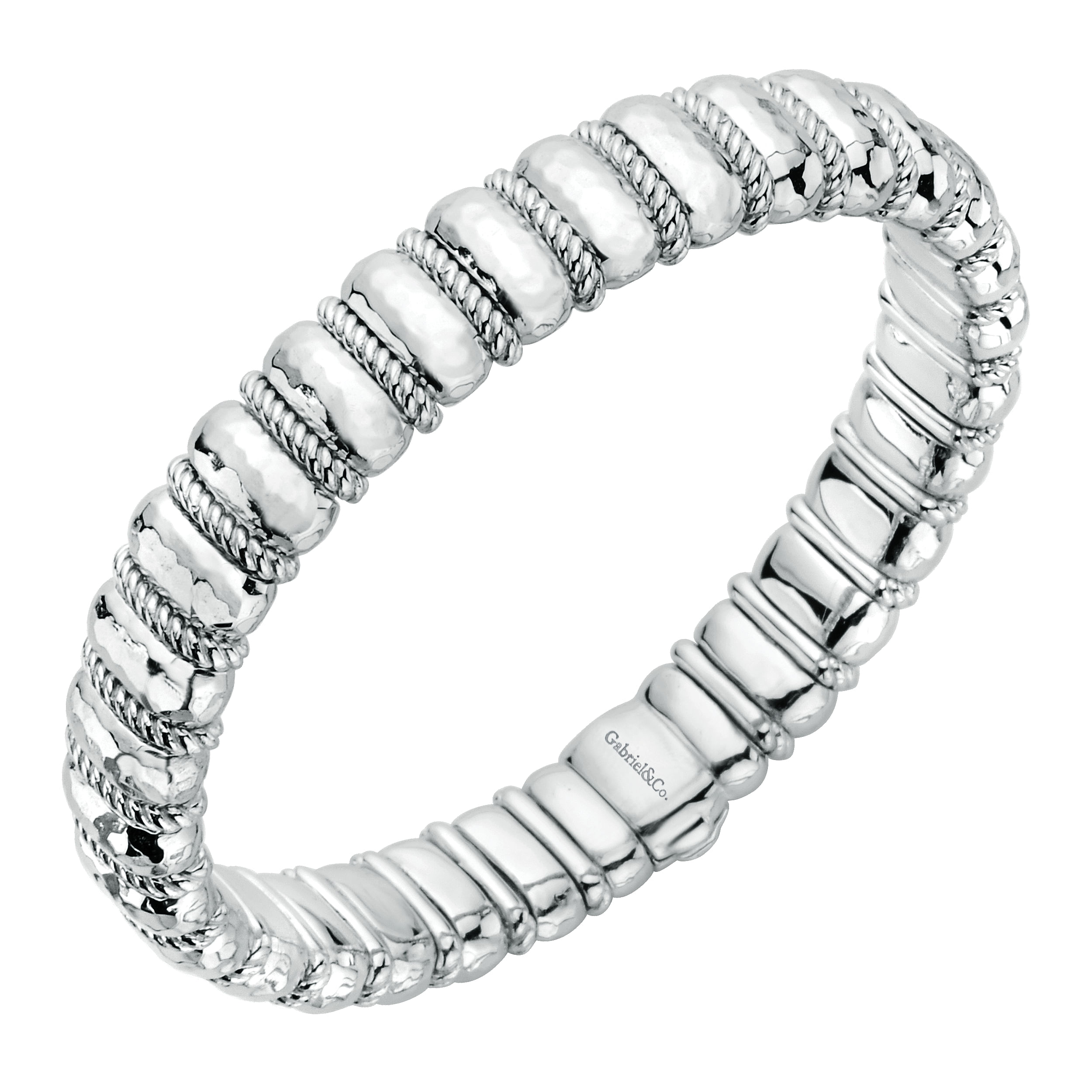 925 Silver & Stainless Steel Plain Bangle