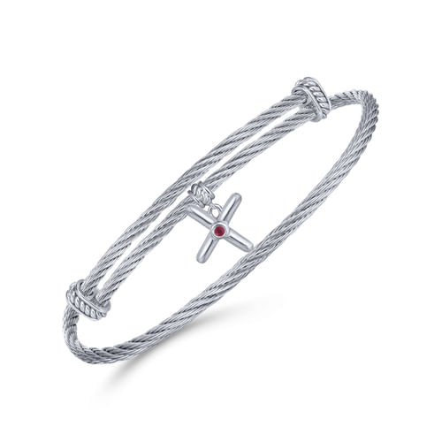 925 Silver-Stainless Steel  Bangle