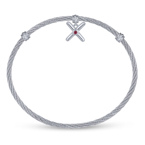 925 Silver-Stainless Steel  Bangle