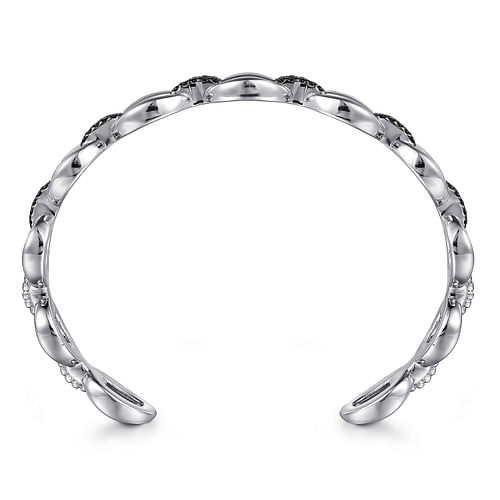 925 Sterling Silver  Black Spinel Bujukan Bead Bangle