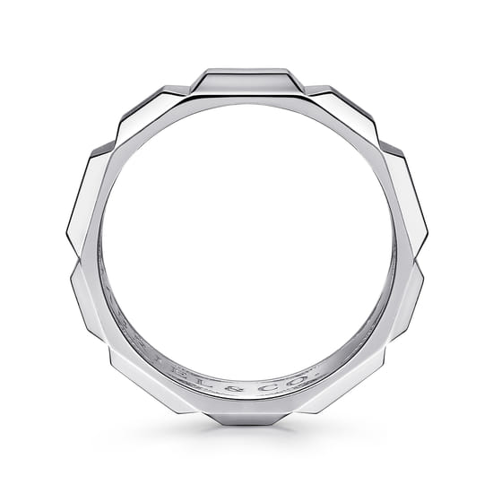 925 Sterling Silver 6mm Square Mens Ring in High Polished Finish angle 2
