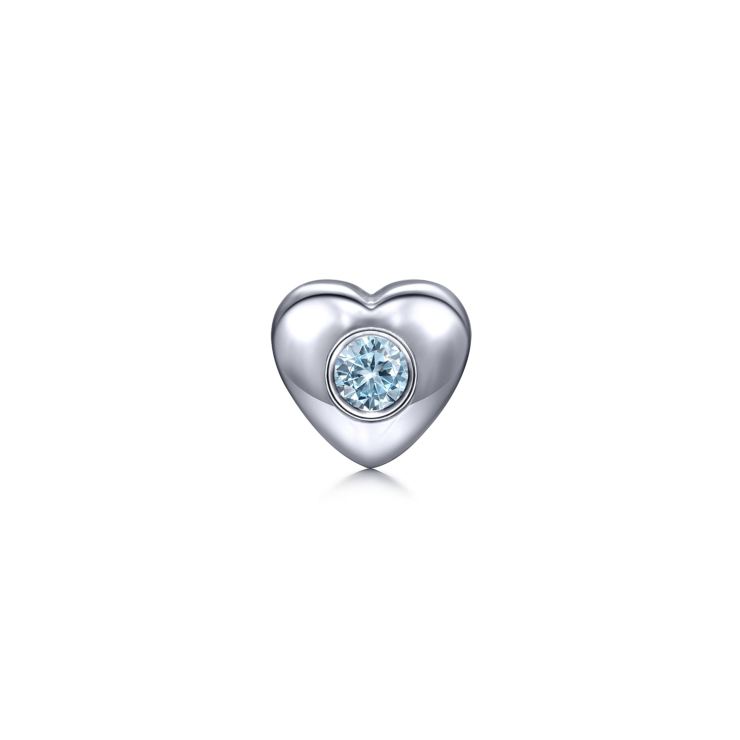 925 Sterling Silver Aquamarine Heart Pendant