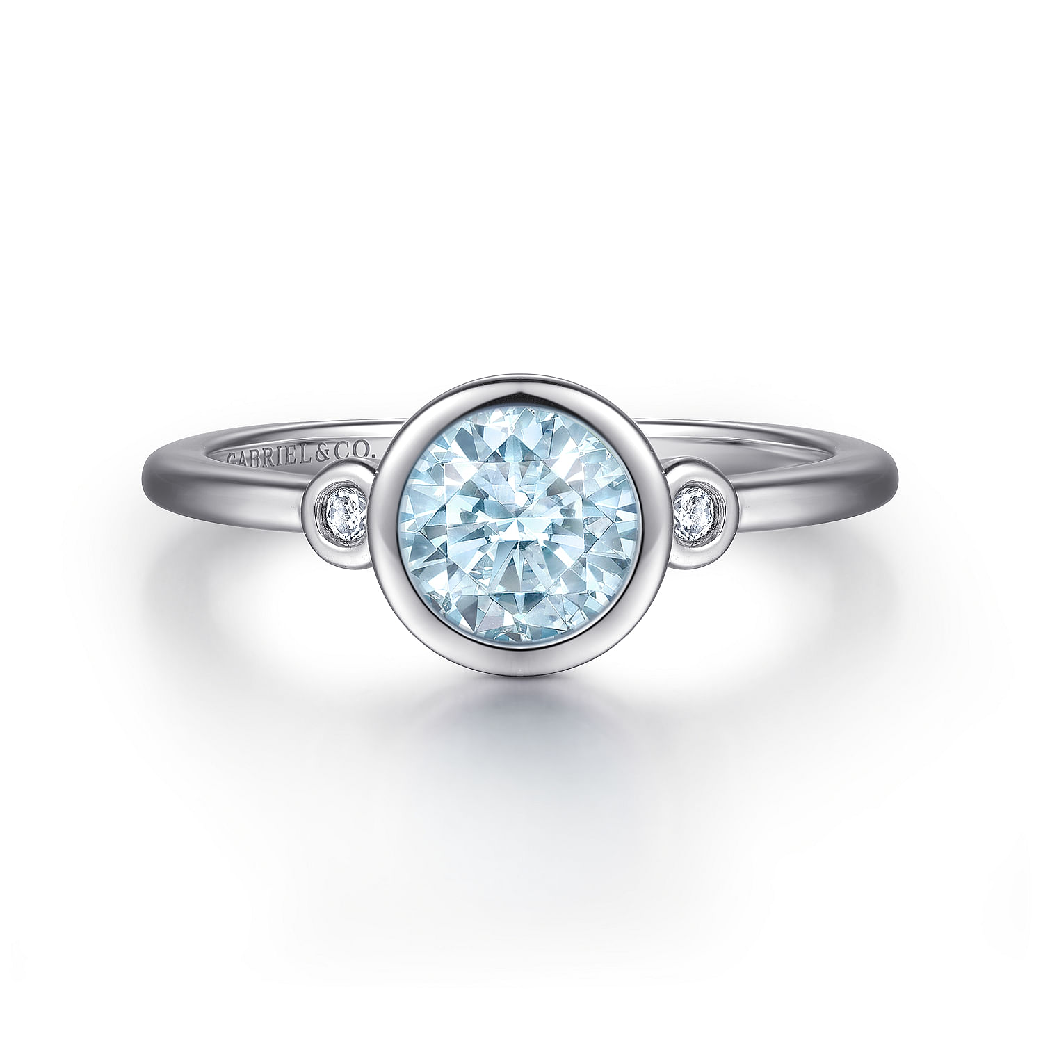 Gabriel - 925 Sterling Silver Aquamarine and Diamond Ring