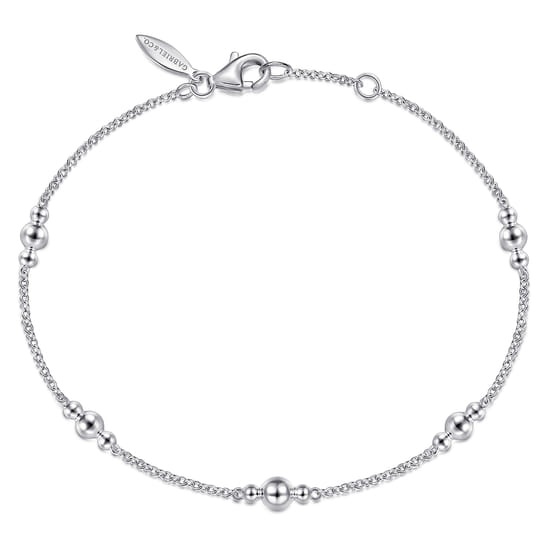 925 Sterling Silver Beaded Station Bracelet