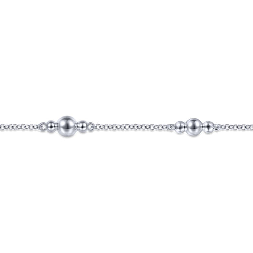 925 Sterling Silver Beaded Station Bracelet