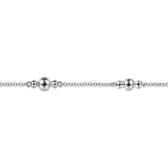 925 Sterling Silver Beaded Station Bracelet angle 2