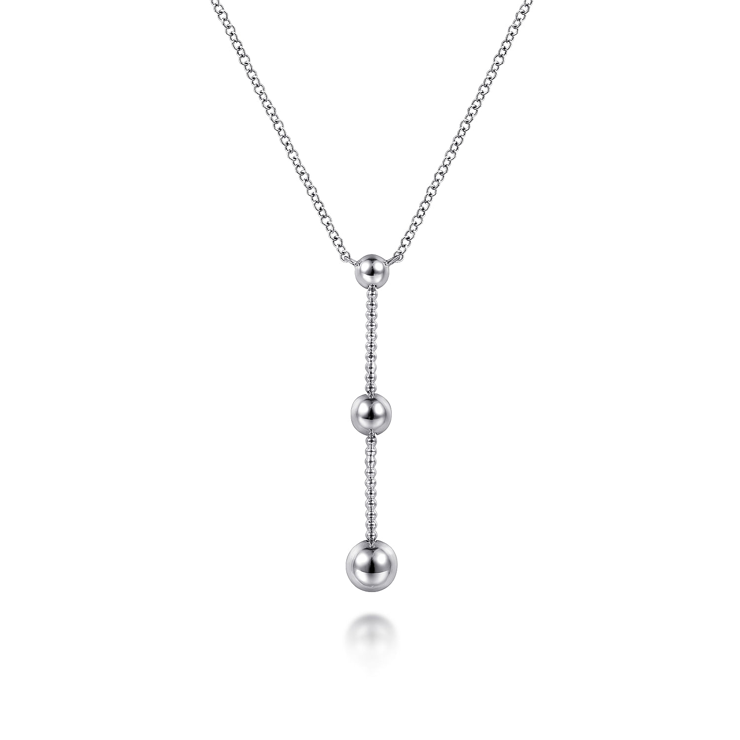 Gabriel - 925 Sterling Silver Beaded Y Knots Necklace
